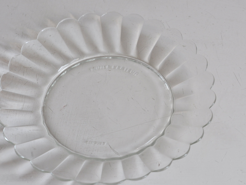 Duralex ガラス製花型ケーキ皿セットアンティーク雑貨テーブルウェア