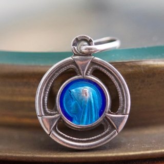 フランス ヴィンテージ エマイユ ルルドの泉 聖母マリア メダイ