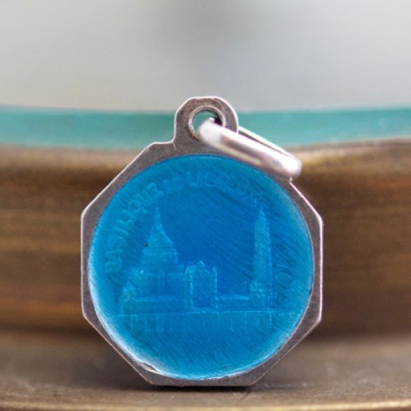 画像4: リジューの聖テレーズ ブルーエマイユの8角形メダイ (4)