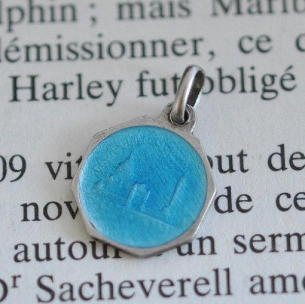 画像6: リジューの聖テレーズ ブルーエマイユの8角形メダイ (6)