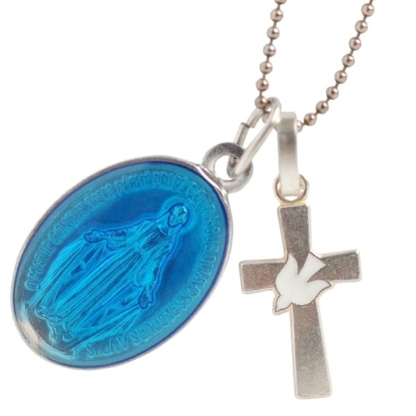 画像3: 鳩モチーフシルバークロスチャーム (3)