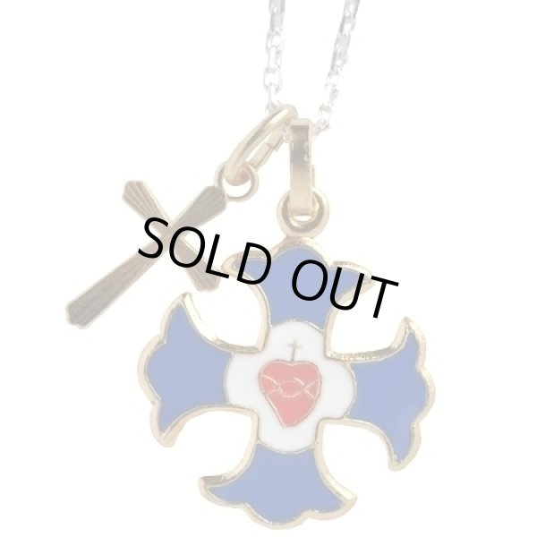 画像4: 模様入りゴールドカラークロスチャーム (4)