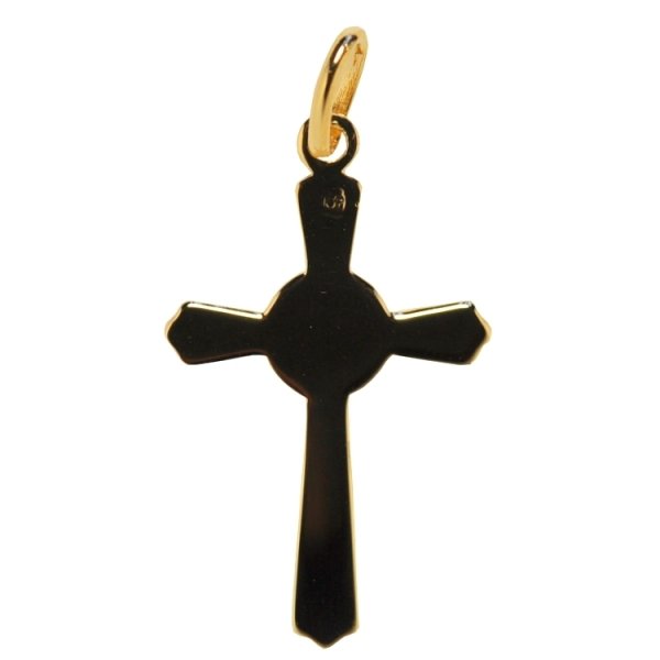 画像2: 18金コーティングゴールド×ブルークロスチャーム (2)