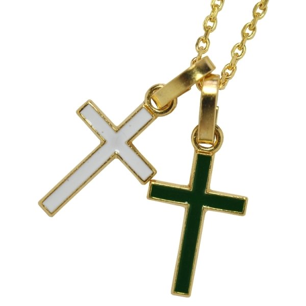 画像3: ゴールドカラークロスチャーム（グリーン） (3)
