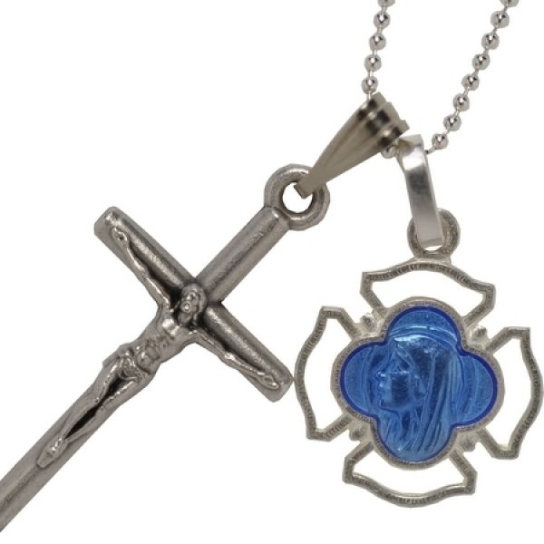 画像3: 聖母マリア花型ブルーチャーム (3)