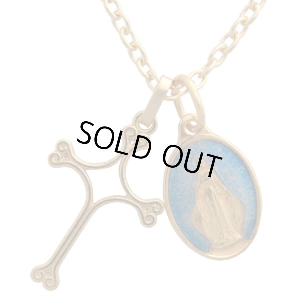 画像3: 奇跡のメダイ教会不思議のメダイゴールドxブルーエナメルチャーム (3)