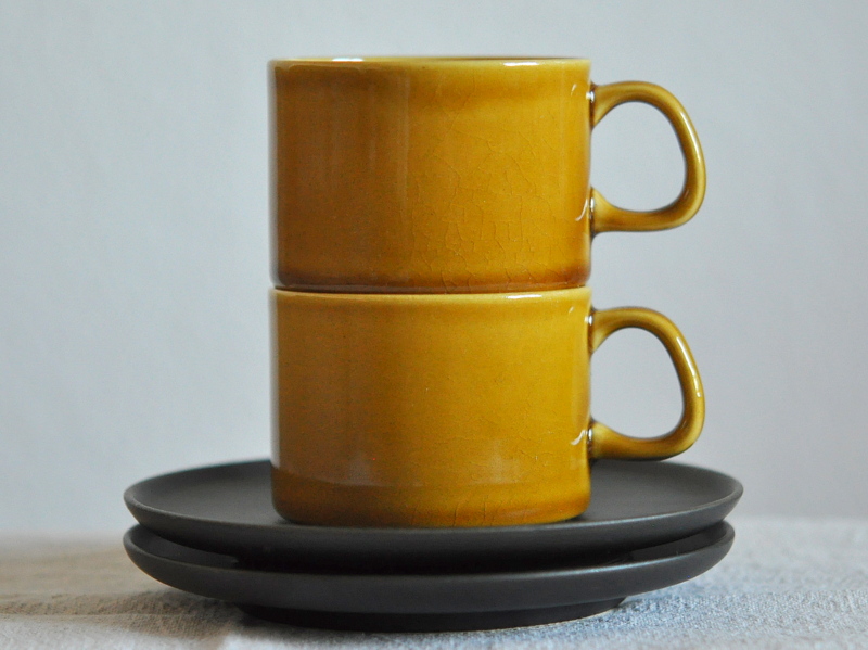 Melitta メリタ カップ&ソーサー ドイツ 5客 セット 黄色 オシャレ-