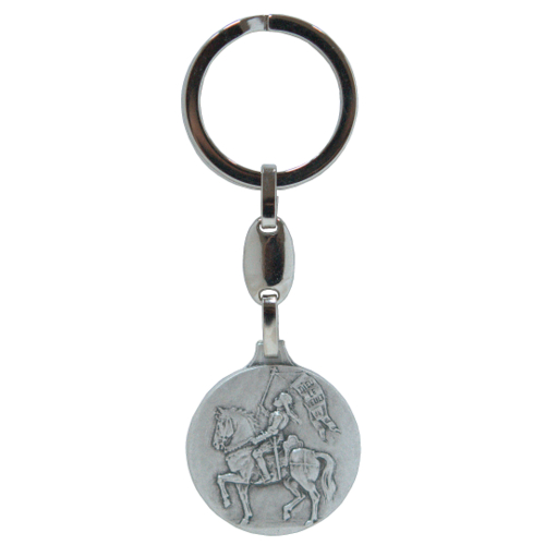 聖人ジャンヌ・ダルクのキーホルダー現行品・パリの教会アクセサリー